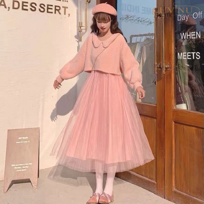 Quần áo bé gái Chân váy voan xòe cho nàng công chúa nhỏ từ 10kg đến 16kg màu  hồng cam hoa
