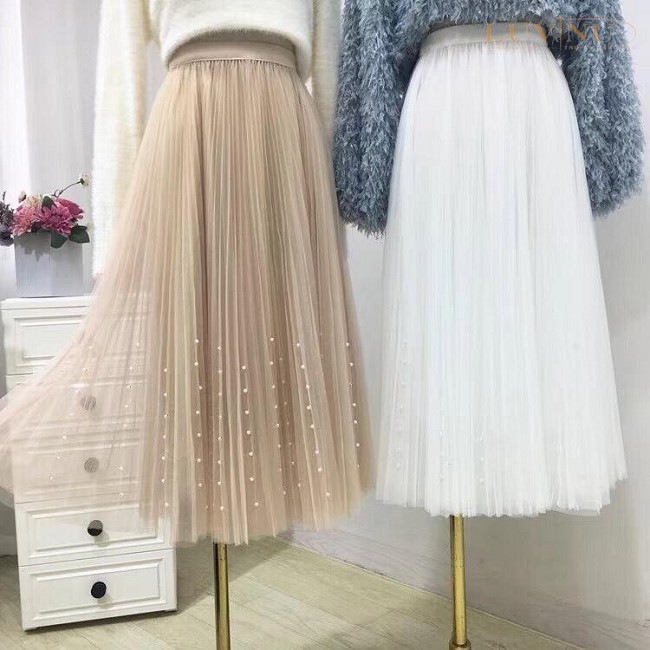 Thích hợp để ngồi xổm đùi dày váy lưới một từ dài váy denim rất cổ tích  Pháp váy mùa hè  Váy chân váy xòe dài  Tàu Tốc Hành 
