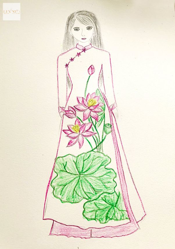 ban ve thiet ke ao dai truyen thong